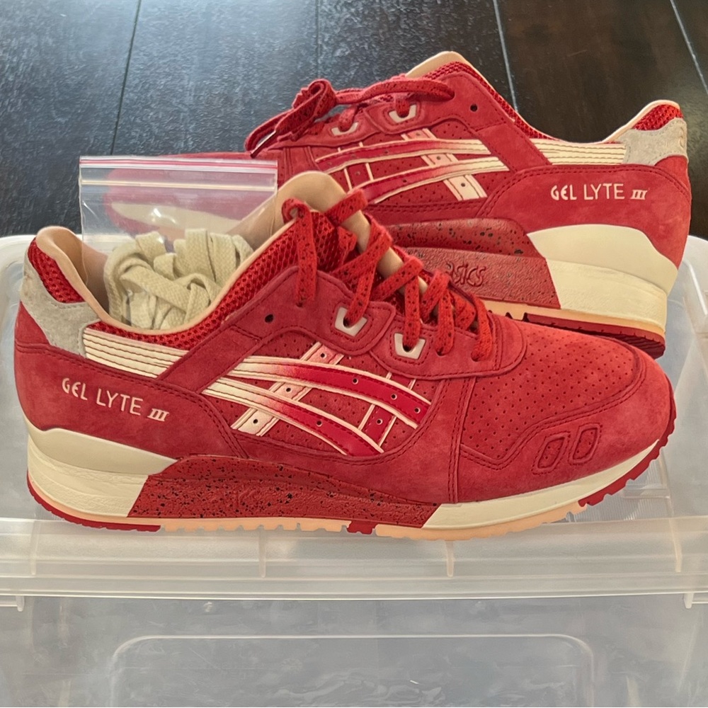 DS 2016 ASICS GEL LYTE 3 III “STRAWBERRIES & CREAM” H64BK-2108 MENS SHOES SZ 9 - Picture 2 of 11